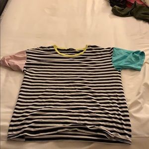 MEDIUM striped shirt with mismatch sleeves!
